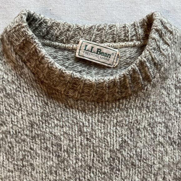 Vintage LL Bean Men’s Classic Ragg Wool Crewneck Sweater, Oatmeal, Sz XL - Picture 2 of 5